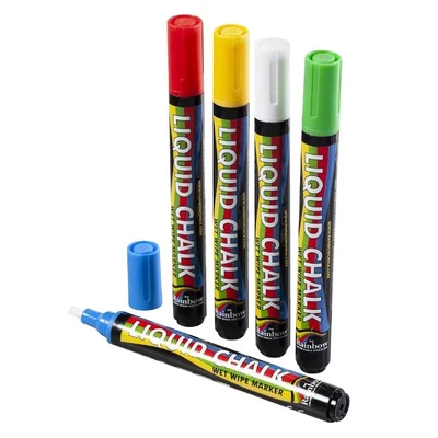 Image of Beaumont Liquid Chalk Pen 5mm Colour (Pack 5)