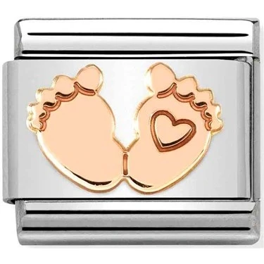 Image of Nomination Rose Gold Baby Feet Charm