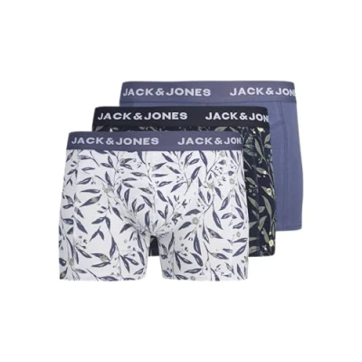 Image of JACK &amp; JONES Men&#039;s Jacharvey Trunks 3 Pack Boxer Shorts, Night Sky/Pack: Nightshadow Blue Blue, M