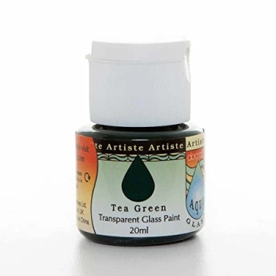 Image of Artiste 20 ml Aquaglass Transparent Glass Paint, Tea Green