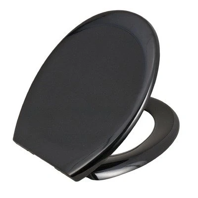 Image of Euroshowers BLACK ONE Seat Soft Close Toilet with Top Fix/Blind Hole Fittings and BUTTON Quick Release Hinges