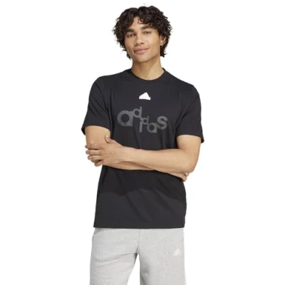 Image of adidas Men&#039;s Graphic Print Fleece Tee, Black, XS