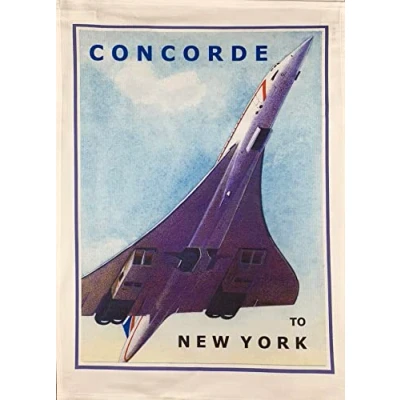 Image of Half a Donkey Concorde Retro Style Large Cotton Tea Towel