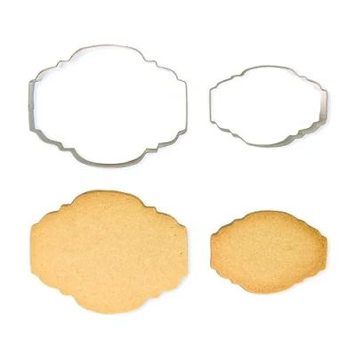 Image of PME Cookie and Cake Plaque Cutter Style 2 Set of 2, Silver