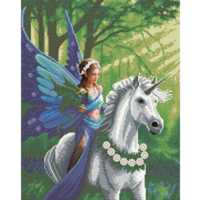 Image of STC Stores/Craft Buddy 40cm x 50cm Framed Canvas Crystal Art Gem Kit (Realm of Enchantment (Anne Stokes) Partial Crystal)