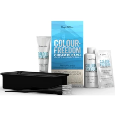 Image of Knight &amp; Wilson Colour Freedom Cream Hair Bleach. Ammonia Free Formula Lifts up to 8 Shades. Protects Repairs While Lightening. Complete bleaching kit including Tint Bowl Brush,Packaging may vary