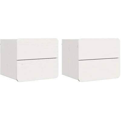 Image of vidaXL Bedside Table 2 pcs White 39 x 34 33 cm Solid pinewood