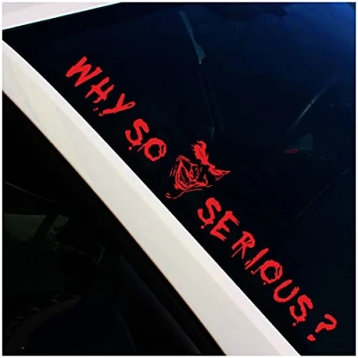 Image of Finest Folia FS56 Why so Serious Joker Front Windscreen Sticker (Carmine Red, Interior Adhesive)