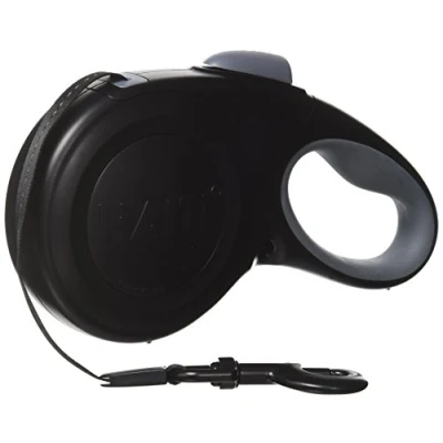 Image of HALTI Retractable Lead For Dogs, Size Large Black 3m, Strong &amp; Reflective Extendable Leash, Soft Gel Grip Handle, Easy to Use Brake Lock, Small, Medium Dogs