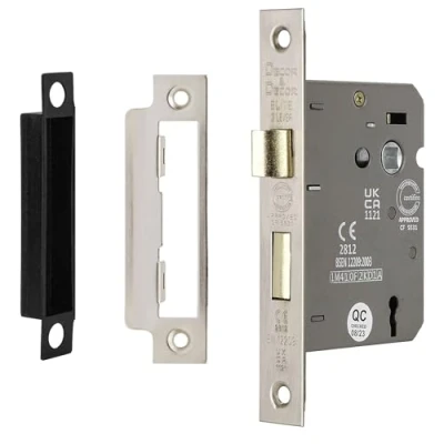 Image of Decoranddecor Sash Mortice Door Lock with Keys 2.5inc /64mm Satin Nickel Fire Rated UKCA &amp; CE Approved