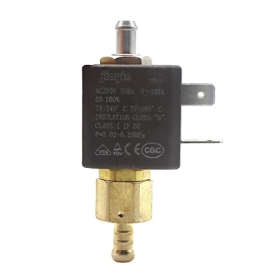 Image of JIAYIN JYZ 3 Normally Open N/O 2/2 Way AC 230V Cannula Brass Coffee Makers Steam Air Water Electric Solenoid Valve Inlet