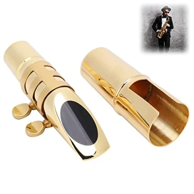 Image of VBESTLIFE Eb Alto Saxophone 5C Mouthpiece, Sax Mouthpiece with Cap Pads Musical Instruments Accessory