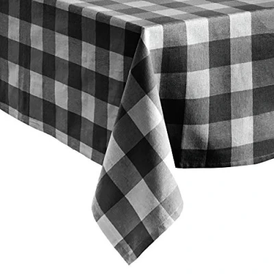 Image of Elrene Home Fashions Farmhouse Living Buffalo Check Tablecloth, 52&quot; x 70&quot;, Black/White