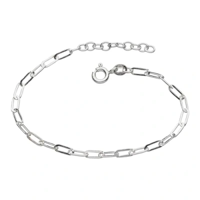 Image of Dew Sterling Silver Paperclip Chain link 7&quot; Bracelet (Silver)