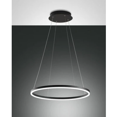 Image of Giotto LED Integrated Pendant Ceiling Light Black Glass