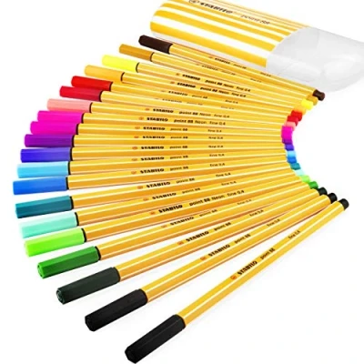 Image of STABILO Point 88 Fineliner Pens Pack of 20 Special Assortments (20 + 2 Pack) Including Extra in Black