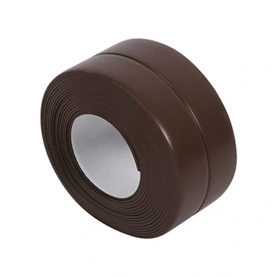 Image of 2 Roll PVC Waterproof Self Adhesive Caulk Strip for Bathroom Kitchen Toilet Wall Corner(Brown 1.5in x 10.5ft)
