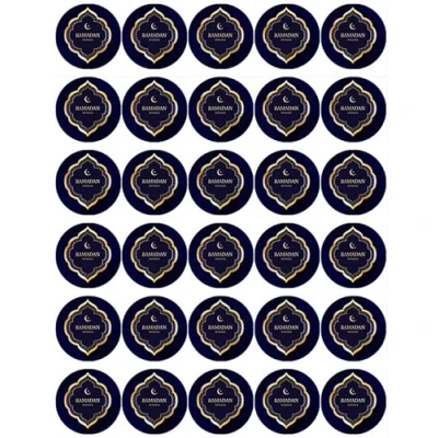 Image of Ronnies Bakery Company 30 Ramadan Mubarak Cupcake Toppers Edible Wafer Paper Fairy Cake Birthday Cakes