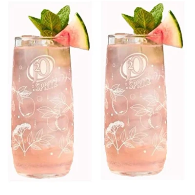 Image of TUFF LUV Tumbler J2O &#039;Spritz&#039; Toughened Nucleated 15oz (43cl) [Set of 2]