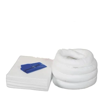 Image of 65 Litre Oil and Fuel Spill Kit Refill High Performance Absorbent Socks, Pads Disposal Bags for Effective Management