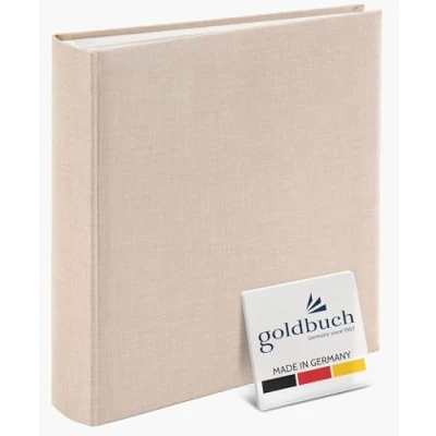 Image of Goldbuch Summertime Trend 2 31605 Photo Album with 100 White Pages Parchment Dividers, Linen Cover, up to 600 Pictures, Beige, 30 x 31 cm