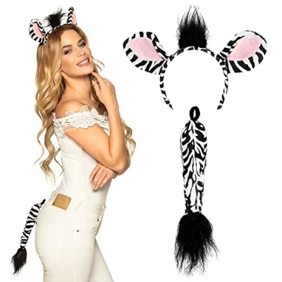 Image of Boland Zebra Fancy Dress Kit with Headband and Tail