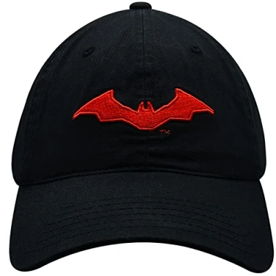 Image of Concept One Unisex&#039;s Dc Comics The Batman Dad Hat, Embroidered Logo Baseball Cap with Flat Brim, Black, Size
