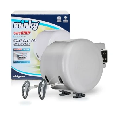 Image of Minky Retractable Duo Reel Washing Line, Grey, 2x15m