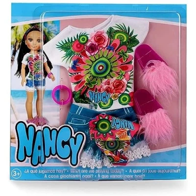 Image of Nancy Luxury Tropic set of summer clothes for 14 inches doll, recommended children from 3 years (Famosa 700016431) multicoloured