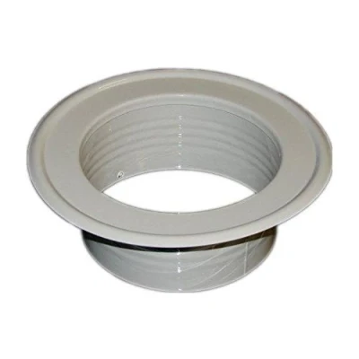 Image of Metal Ventilation Ducting Pipe Wall Plate Spigot White 130mm Diameter