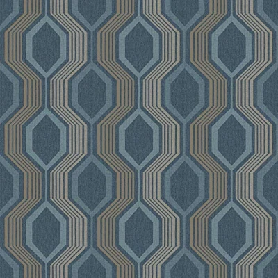 Image of Arthouse Hexagon Petrol Blue Wallpaper904905