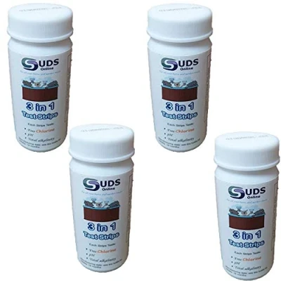 Image of Suds Online 200 x 3 in 1 Chlorine Test Strips for Swimming Pools Spas &amp; Hot Tubs Free Chlorine, pH TA