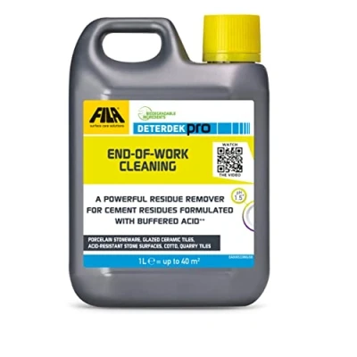 Image of FILA Surface Care Solutions, DETERDEK PRO, Cement Remover and Brick Acid Cleaner, Efflorescence Remover, Strong Patio Ideal for Porcelain Tile, 1L