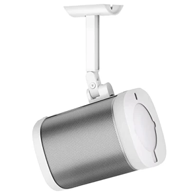 Image of Speaker Wall Mount and Ceiling for Sonos One sl, Swivel &amp; Tilt Adjustable Mounting Brackets One, SL Mounts, White
