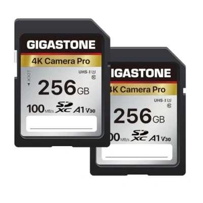 Image of Gigastone 256GB 2 Pack SD Card V30 SDXC Memory High Speed 4K Ultra HD UHD Video Compatible with Canon Nikon Sony Pentax Kodak Olympus Panasonic Digital Camera