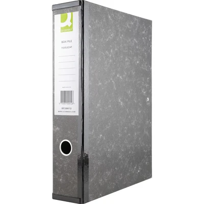 Image of Q Connect Box File Foolscap Cloud (Pack of 10), Black