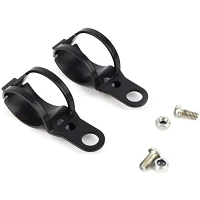 Image of ANCLLO Motorcycle Turn Signal Mount Bracket Clamp, Black Motorbike Light Indicator Fork Clamp Holder, 30 43mm