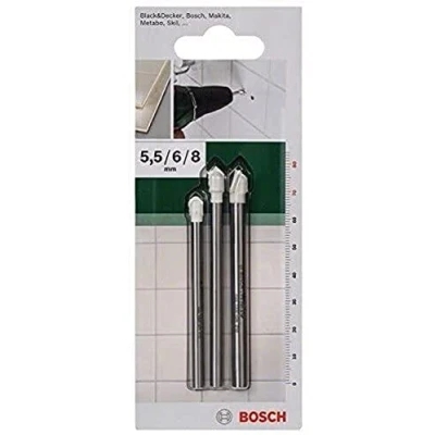Image of Bosch 2609255590 Tile Drill Bit Set (3 Pieces)