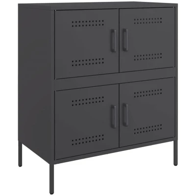 Image of vidaXL Sideboard Black 68x39x79 cm Steel