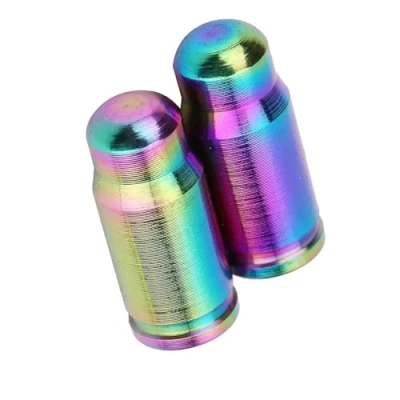 Image of 2 x Titanium Alloy Gas Valve Caps for Road Mountain Bikes (Colour: Multicoloured)