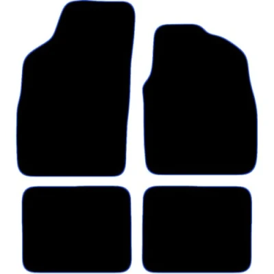 Image of Carsio Carpet Car Mats For Fiat Panda 2006 Onwards 4 Piece Set Tailored Fit Floor Mat Complete Accessory Black Custom Fitted All Weather, Anti Slip Backing &amp; Blue Trim