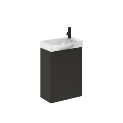 Image of Roca Bosco Unik 1 Door Vanity Unit 400mm Anthracite Grey A851747153