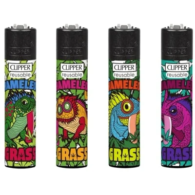 Image of ksp partners ltd e commerce 4 X CLIPPER LIGHTERS (CHAMELEON GRASS)