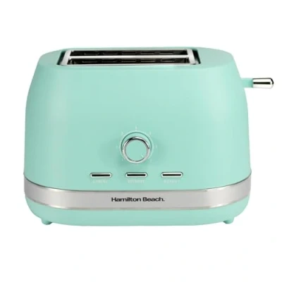 Image of Hamilton Beach Ella 2 Slice Toaster, Wide Slots, 7 Variable Browning Levels, Defrost, Cancel &amp; Reheat Settings, Removable Crumb Tray, Integrated Cord Storage, 800W HBT1322MM, Matte Mint