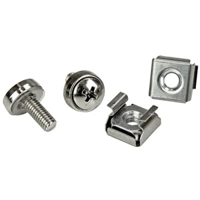 Image of StarTech.com M5 Mounting Screws and Cage Nuts for Server Rack Cabinet Pack of 100 (CABSCREWM52)