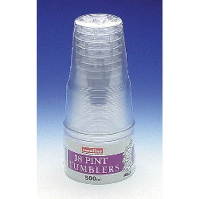 Image of Caroline 18 Clear Plastic Cups 0.5pt 1622