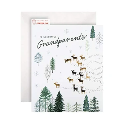 Image of Hallmark CupCycled Christmas Card for Grandparents Cute Winter Scene Design