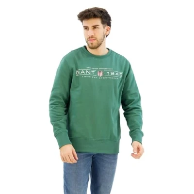 Image of GANT Graphic C NECK Sweatshirt, Men&#039;s, Size: Large, Green