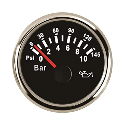 Image of ELING Oil Pressure Gauge Meter 0 10bar 145PSI with Backlight 52mm(2&quot;) 9 32V