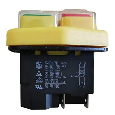 Image of KEDU KJD17B 4 Pins Industrial Electromagnetic Switch Waterproof ON OFF Electric Tool Push Button Switches for Saw Drill Grinder Cutting Machine Equipment 250V 220 240V 16A